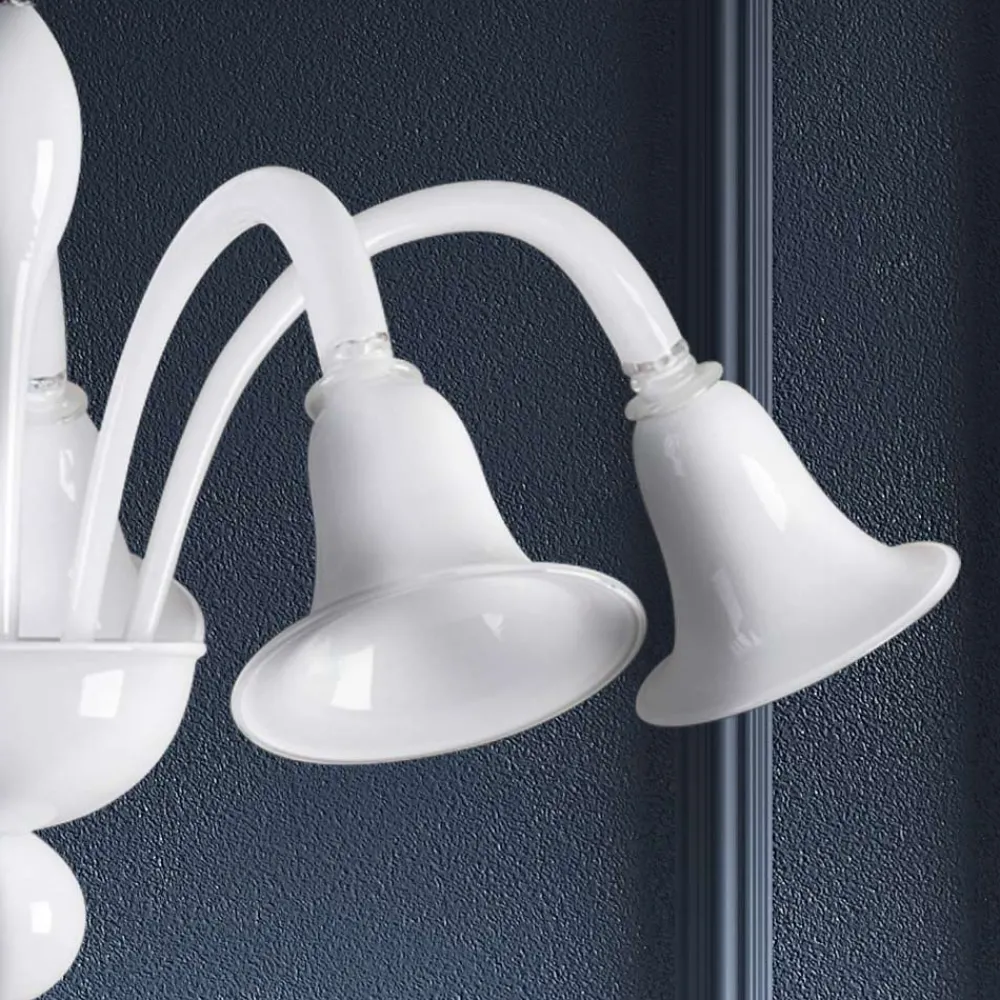 Viadurini Vetro di Venezia Murano Lampen|Klassische Kronleuchter-Klassischer handwerklicher Kronleuchter aus geblasenem weißem venezianischem Glas - Elsa