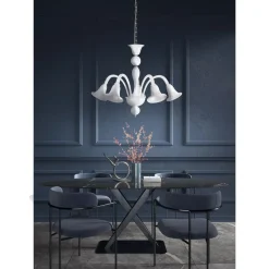 Viadurini Vetro di Venezia Murano Lampen|Klassische Kronleuchter-Klassischer handwerklicher Kronleuchter aus geblasenem weißem venezianischem Glas - Elsa