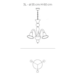 Viadurini Vetro di Venezia Murano Lampen|Klassische Kronleuchter-Klassischer handwerklicher Kronleuchter aus geblasenem weißem venezianischem Glas - Elsa