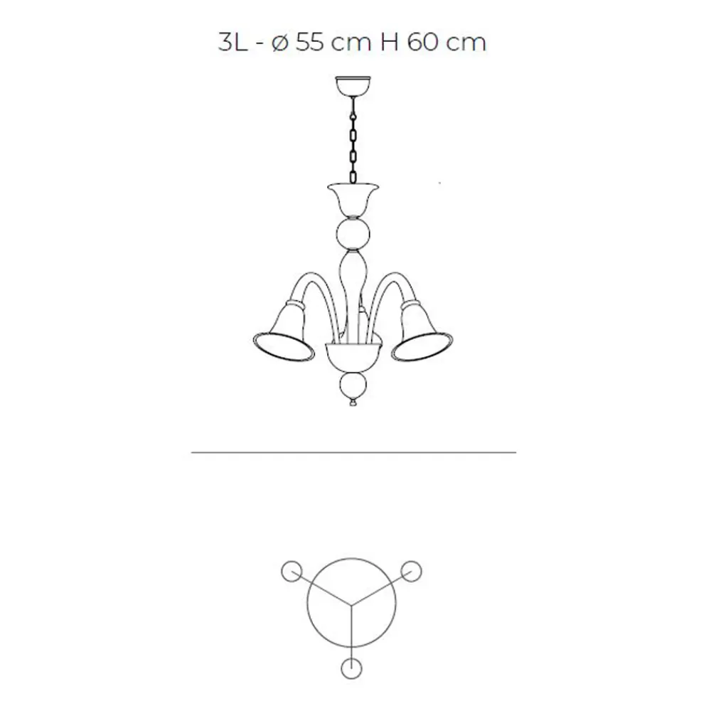 Viadurini Vetro di Venezia Murano Lampen|Klassische Kronleuchter-Klassischer handwerklicher Kronleuchter aus geblasenem weißem venezianischem Glas - Elsa
