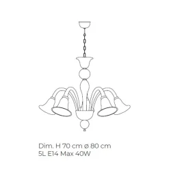 Viadurini Vetro di Venezia Murano Lampen|Klassische Kronleuchter-Klassischer handwerklicher Kronleuchter aus geblasenem weißem venezianischem Glas - Elsa