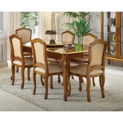 Viadurini Classic Klassische Stühle-Klassischer Holzstuhl mit luxuriösem Polsterstoff Made in Italy - Majesty