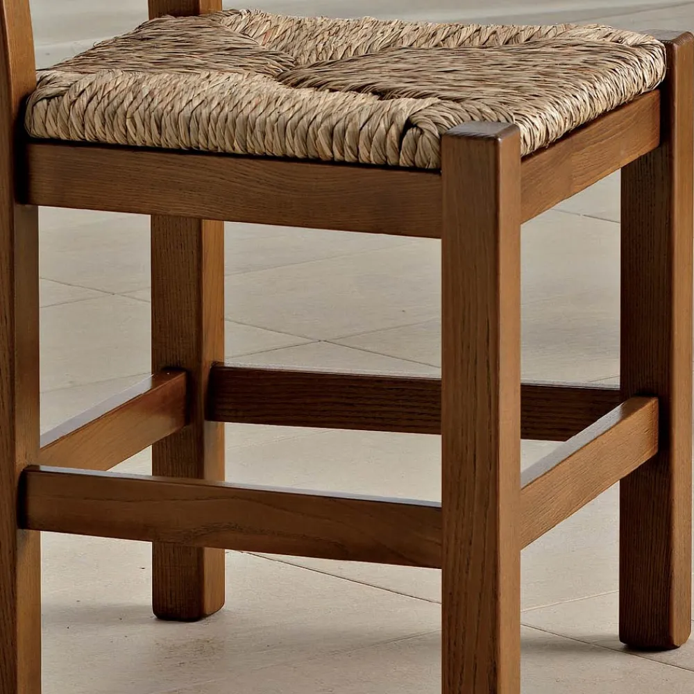 Viadurini Living Klassische Stühle-Klassischer Küchenstuhl aus Holz Strohsitz Made in Italy - Lavinia