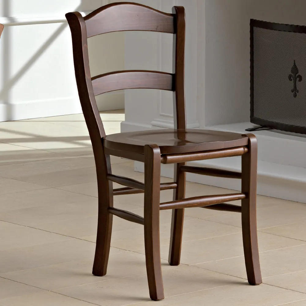 Viadurini Living Klassische Stühle-Klassischer Küchenstuhl aus echtem Stroh und Holz im italienischen Design - Monika