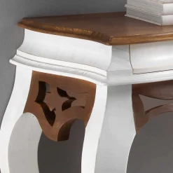 Viadurini Living Konsolentisch Flur-klassischer Konsolentisch in antiken weiß und nußbraun Creti