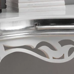 Viadurini Living Konsolentisch Flur-klassischer Konsolentisch mit 2 Schubladen in weiß und Silber Creti