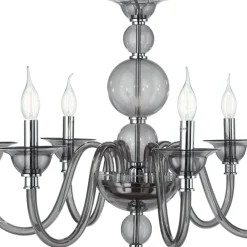 Viadurini Lighting Klassische Kronleuchter-Klassischer Kronleuchter 6 Lichter Rauchglas Handgefertigt aus Italien und Metall - Memore