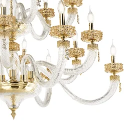 Viadurini Lighting Klassische Kronleuchter-Klassischer Kronleuchter 30 Lichter aus handgefertigtem italienischem Luxusglas - Saline