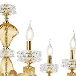 Viadurini Lighting Klassische Kronleuchter-Klassischer Kronleuchter mit 6 Lichtern aus handgefertigtem italienischem Luxusglas - Saline