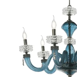 Viadurini Lighting Klassische Kronleuchter-Klassischer Kronleuchter mit 6 Lichtern aus handgefertigtem italienischem Luxusglas - Saline