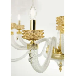 Viadurini Lighting Klassische Kronleuchter-Klassischer Kronleuchter mit 6 Lichtern aus handgefertigtem italienischem Luxusglas - Saline