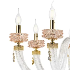 Viadurini Lighting Klassische Kronleuchter-Klassischer Kronleuchter mit 6 Lichtern aus handgefertigtem italienischem Luxusglas - Saline