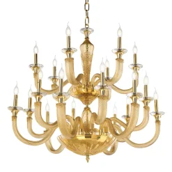 Viadurini Lighting Klassische Kronleuchter-Klassischer Kronleuchter 18 Lichter aus handgefertigtem Glas und Kristallen - Magrena