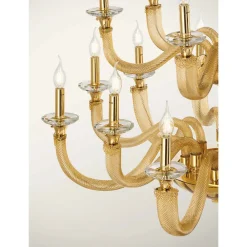 Viadurini Lighting Klassische Kronleuchter-Klassischer Kronleuchter 18 Lichter aus handgefertigtem Glas und Kristallen - Magrena