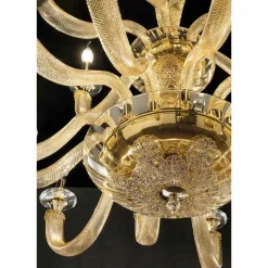 Viadurini Lighting Klassische Kronleuchter-Klassischer Kronleuchter 18 Lichter aus handgefertigtem Glas und Kristallen - Magrena