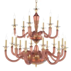 Viadurini Lighting Klassische Kronleuchter-Klassischer Kronleuchter 18 Lichter aus handgefertigtem Glas und Kristallen - Magrena