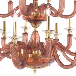 Viadurini Lighting Klassische Kronleuchter-Klassischer Kronleuchter 18 Lichter aus handgefertigtem Glas und Kristallen - Magrena