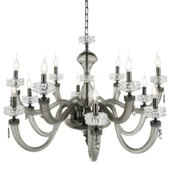 Viadurini Lighting Klassische Kronleuchter-Klassischer Kronleuchter 12 Lichter aus handgefertigtem italienischem Luxusglas - Saline