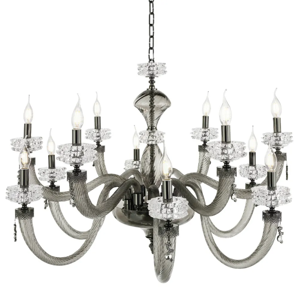 Viadurini Lighting Klassische Kronleuchter-Klassischer Kronleuchter 12 Lichter aus handgefertigtem italienischem Luxusglas - Saline