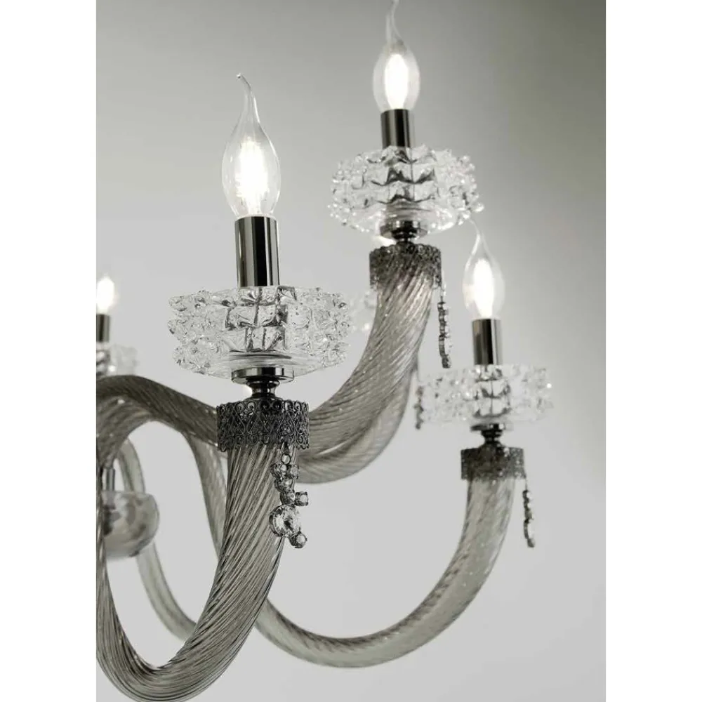 Viadurini Lighting Klassische Kronleuchter-Klassischer Kronleuchter 12 Lichter aus handgefertigtem italienischem Luxusglas - Saline