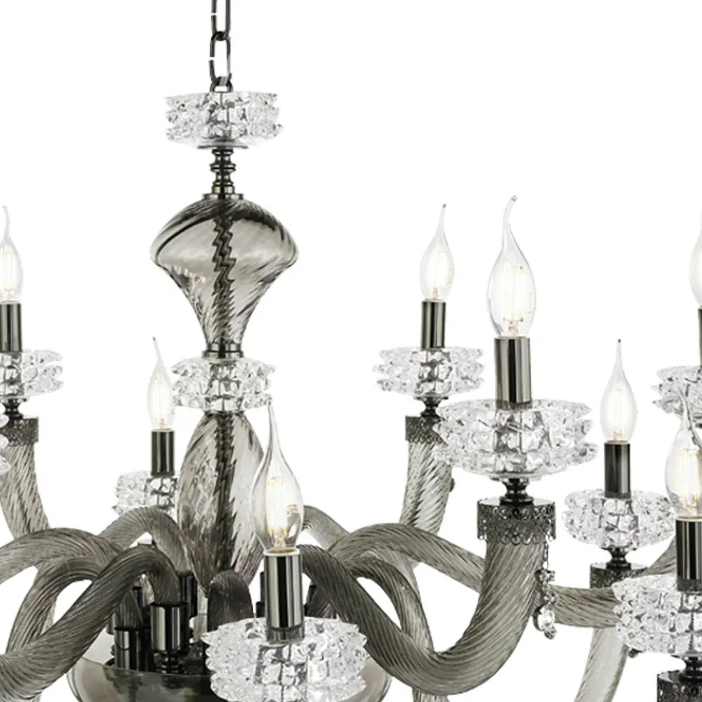Viadurini Lighting Klassische Kronleuchter-Klassischer Kronleuchter 12 Lichter aus handgefertigtem italienischem Luxusglas - Saline