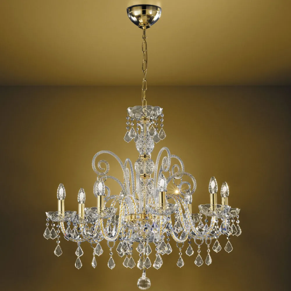 Viadurini Lighting Klassische Kronleuchter-Klassischer Kronleuchter 8 Lichter aus venezianischem Glas Made in Italy - Florentiner