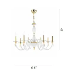 Viadurini Lighting Klassische Kronleuchter-Klassischer Kronleuchter mit 8 Lichtern aus mundgeblasenem Glas und Handdetails - Phaedra