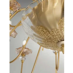 Viadurini Lighting Klassische Kronleuchter-Klassischer Kronleuchter mit 12 Lichtern aus Glas, Kristall und Luxusmetall - Flandern