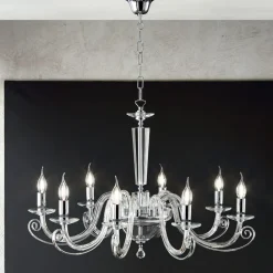 Viadurini Lighting Klassische Kronleuchter-Klassischer Kronleuchter mit 8 Lichtern, italienisches handgefertigtes Glas und Kristall – Malaysia