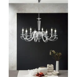 Viadurini Lighting Klassische Kronleuchter-Klassischer Kronleuchter mit 8 Lichtern, italienisches handgefertigtes Glas und Kristall – Malaysia