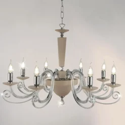 Viadurini Lighting Klassische Kronleuchter-Klassischer Kronleuchter mit 8 Lichtern, italienisches handgefertigtes Glas und Kristall – Malaysia