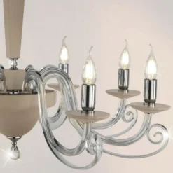 Viadurini Lighting Klassische Kronleuchter-Klassischer Kronleuchter mit 8 Lichtern, italienisches handgefertigtes Glas und Kristall – Malaysia