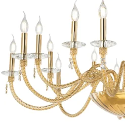 Viadurini Lighting Klassische Kronleuchter-Klassischer Kronleuchter mit 18 Lichtern aus mundgeblasenem Glas und Handdetails - Phaedra