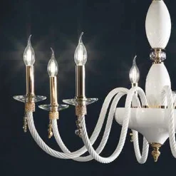Viadurini Lighting Klassische Kronleuchter-Klassischer Kronleuchter mit 18 Lichtern aus mundgeblasenem Glas und Handdetails - Phaedra