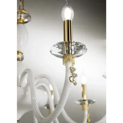 Viadurini Lighting Klassische Kronleuchter-Klassischer Kronleuchter mit 18 Lichtern aus mundgeblasenem Glas und Handdetails - Phaedra