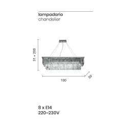 Viadurini Lighting Klassische Kronleuchter-Klassischer Kronleuchter aus Metall und geschliffenem Luxuskristall - Mirielle