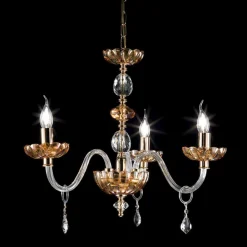 Viadurini Lighting Klassische Kronleuchter-Klassischer Kronleuchter aus Kristall und Glas mit 3 Leuchten Belle, made in Italy