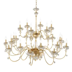 Viadurini Lighting Klassische Kronleuchter-Klassischer Kronleuchter mit 24 Lichtern aus Porzellan und luxuriösem mundgeblasenem Glas - Eteria