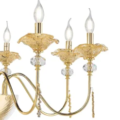 Viadurini Lighting Klassische Kronleuchter-Klassischer Kronleuchter mit 8 Lichtern aus Glas, Kristall und Luxusmetall - Flandern