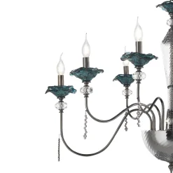 Viadurini Lighting Klassische Kronleuchter-Klassischer Kronleuchter mit 8 Lichtern aus Glas, Kristall und Luxusmetall - Flandern