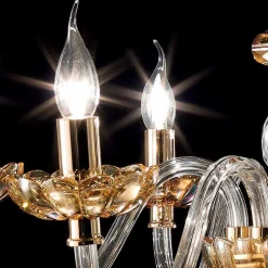 Viadurini Lighting Klassische Kronleuchter-Klassischer Kronleuchter aus 6 Leuchten in Belle Glas und Kristall