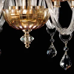 Viadurini Lighting Klassische Kronleuchter-Klassischer Kronleuchter aus 6 Leuchten in Belle Glas und Kristall