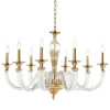 Viadurini Lighting Klassische Kronleuchter-Klassischer Kronleuchter mit 8 Lichtern aus handwerklichem Glas und Kristallen - Magrena