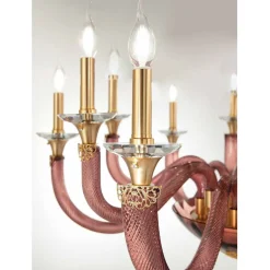 Viadurini Lighting Klassische Kronleuchter-Klassischer Kronleuchter mit 8 Lichtern aus handwerklichem Glas und Kristallen - Magrena