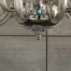 Viadurini Lighting Klassische Kronleuchter-Klassischer Kronleuchter mit 8 Lichtern aus handwerklichem Glas und Kristallen - Magrena