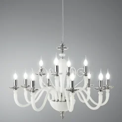 Viadurini Lighting Klassische Kronleuchter-Klassischer Kronleuchter mit 12 Lichtern aus handgefertigtem Glas und Kristall - Mariangela