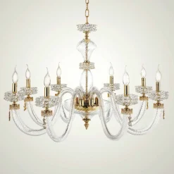 Viadurini Lighting Klassische Kronleuchter-Klassischer Kronleuchter 8 Lichter aus italienischem, handgefertigtem Luxusglas - Saline