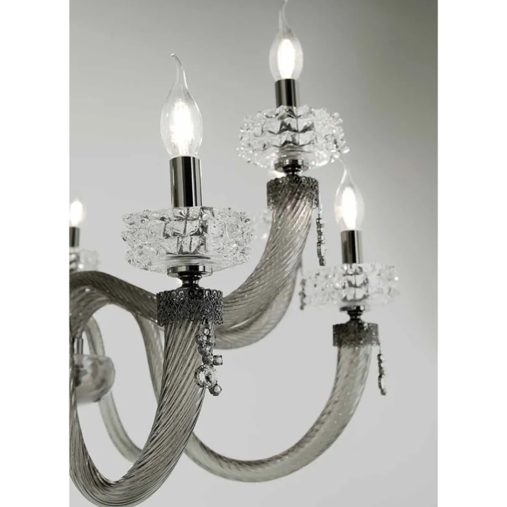 Viadurini Lighting Klassische Kronleuchter-Klassischer Kronleuchter 8 Lichter aus italienischem, handgefertigtem Luxusglas - Saline