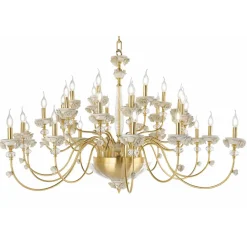 Viadurini Lighting Klassische Kronleuchter-Klassischer Kronleuchter mit 30 Lichtern aus Porzellan und luxuriösem mundgeblasenem Glas - Eteria