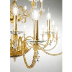 Viadurini Lighting Klassische Kronleuchter-Klassischer Kronleuchter mit 24 Lichtern aus mundgeblasenem Glas und Handdetails - Phaedra